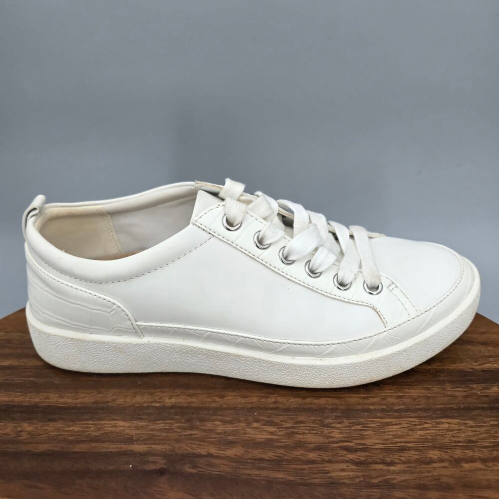 Vionic Winny Shoes Womens 6.5 White Leather Sneakers Athletic Lace Up Orthotic